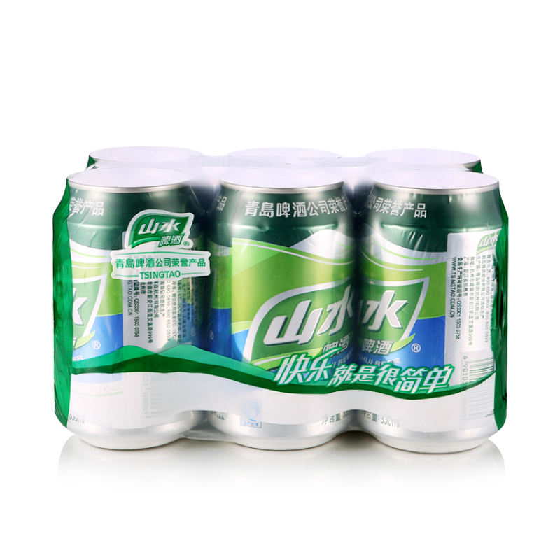 青岛山水啤酒六连包 330ml*6罐/组
