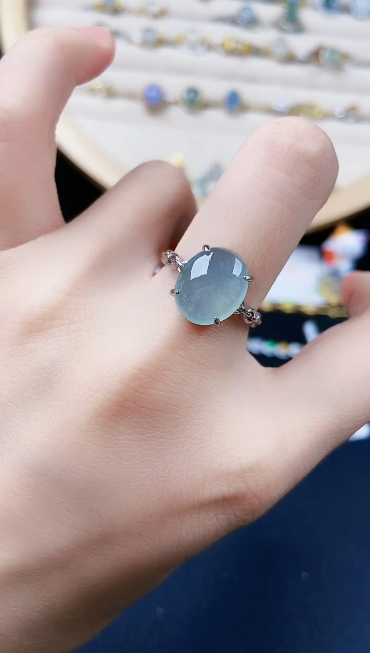 【闪购商品】翡翠银S925镶嵌戒指456646