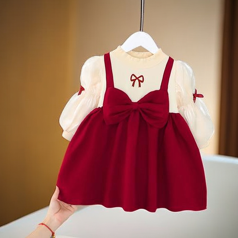 女童秋装小童连衣裙洋气时髦春秋公主裙子生日婴儿童一周岁礼服