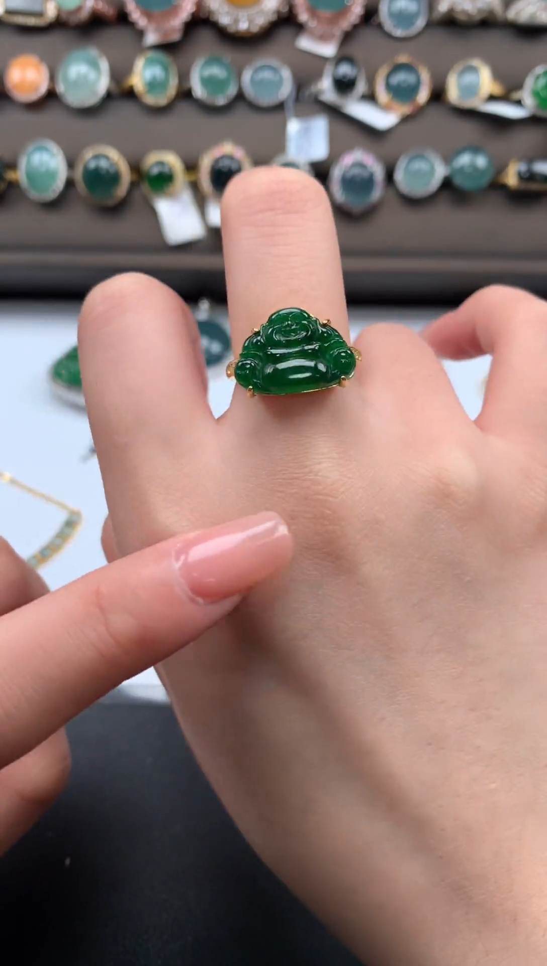 【闪购商品】翡翠戒指银S925镶嵌52114