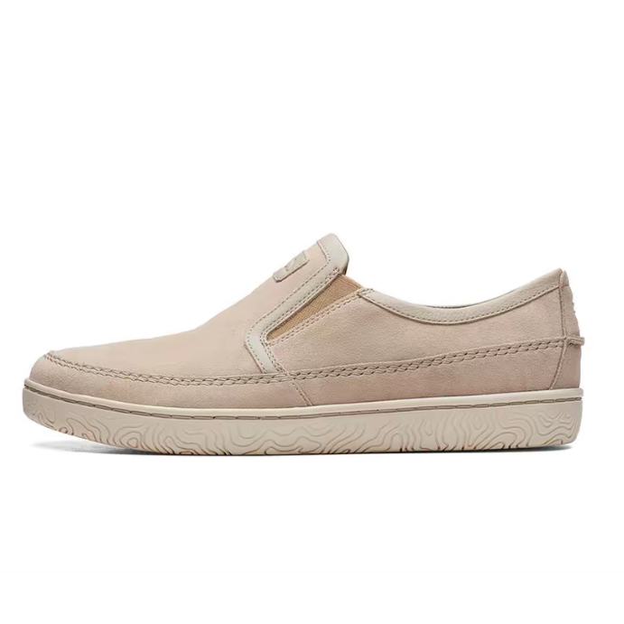 Clarks其乐 二层牛皮 时尚一脚蹬 休闲鞋 男款 卡其色-261721607