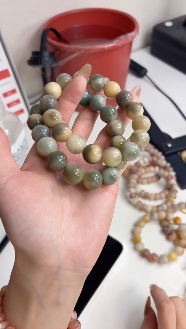 手串菩提根/象牙果沐b96桂花甜糕圆珠14mm手串瑕疵不补随机