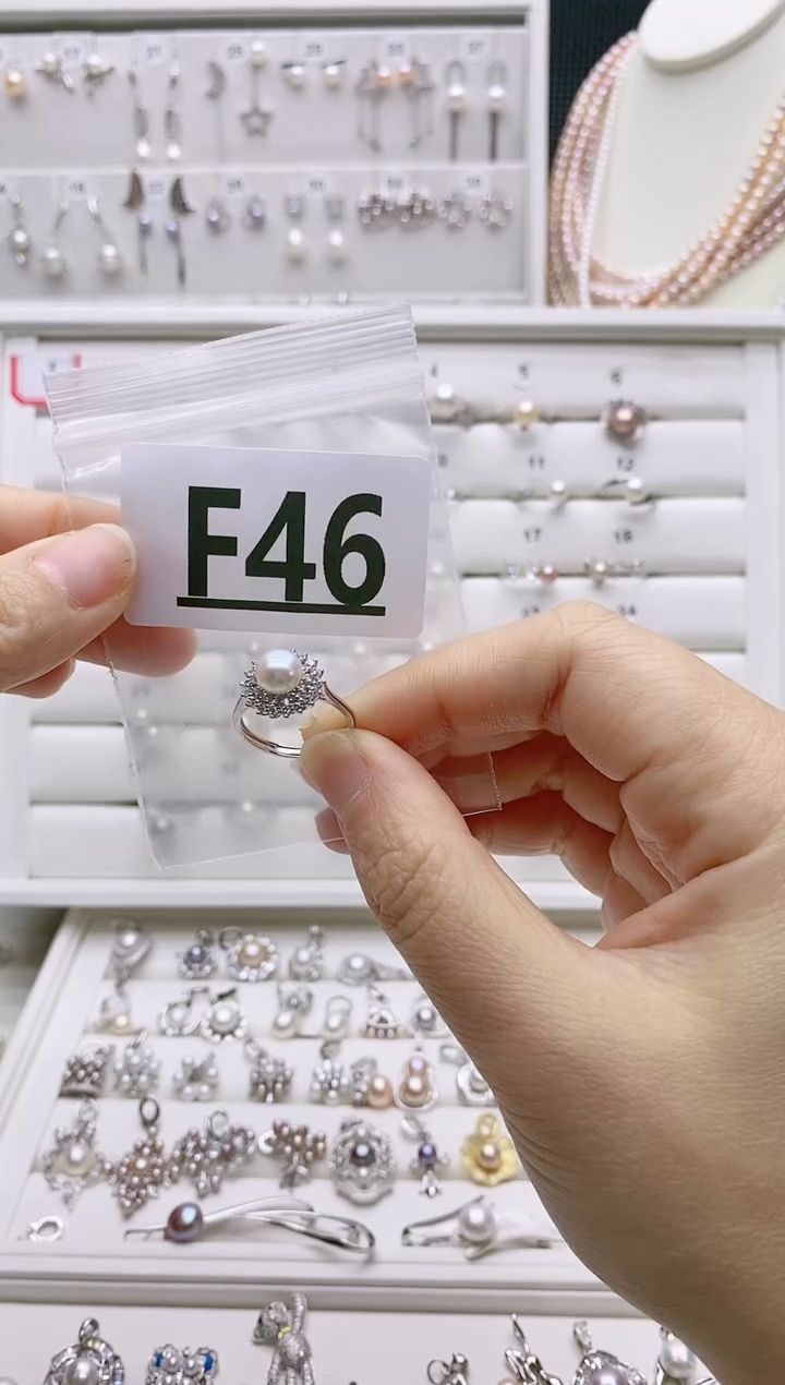 银S925镶嵌无淡水珍珠R**yF46