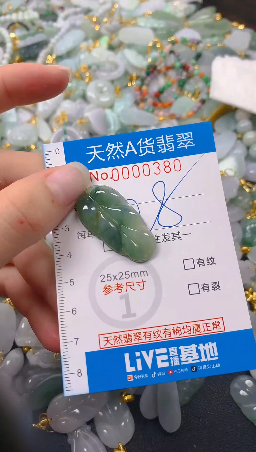 颈饰未镶嵌翡翠净货挂件-0380