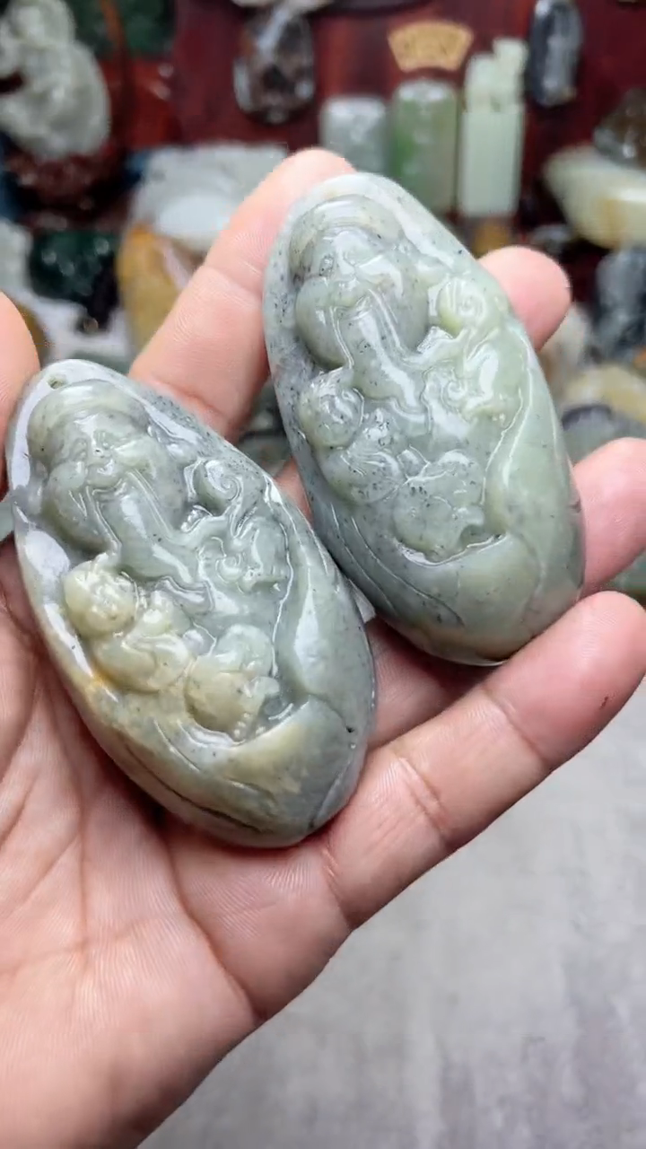 和田玉未镶嵌把件2