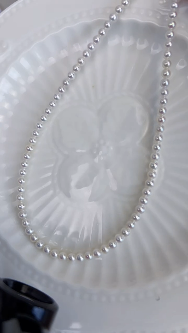 【闪购商品】淡水珍珠银S925镶嵌颈饰3-4mm 毕业级