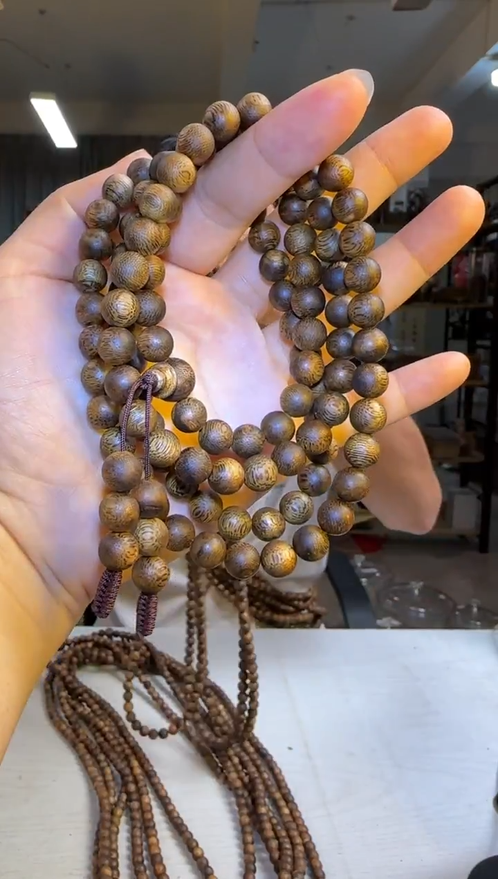 沉香手串99沉香港天然奇楠正圆珠8mm108颗25g+多样性发1
