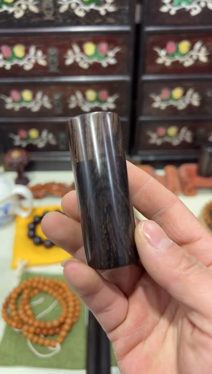 木木 乌木紫光檀中号牙签罐