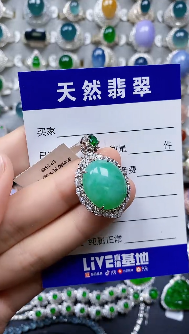 【闪购商品】翡翠颈饰银S925镶嵌0403