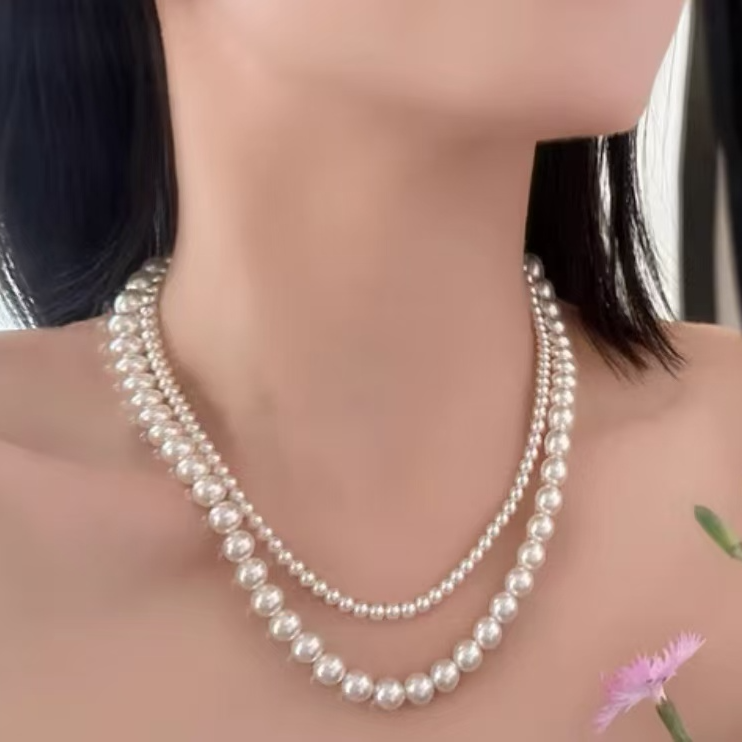 钛钢仿珍珠项链 女2025新款爆款轻奢高级感颈链气质时尚锁骨链
