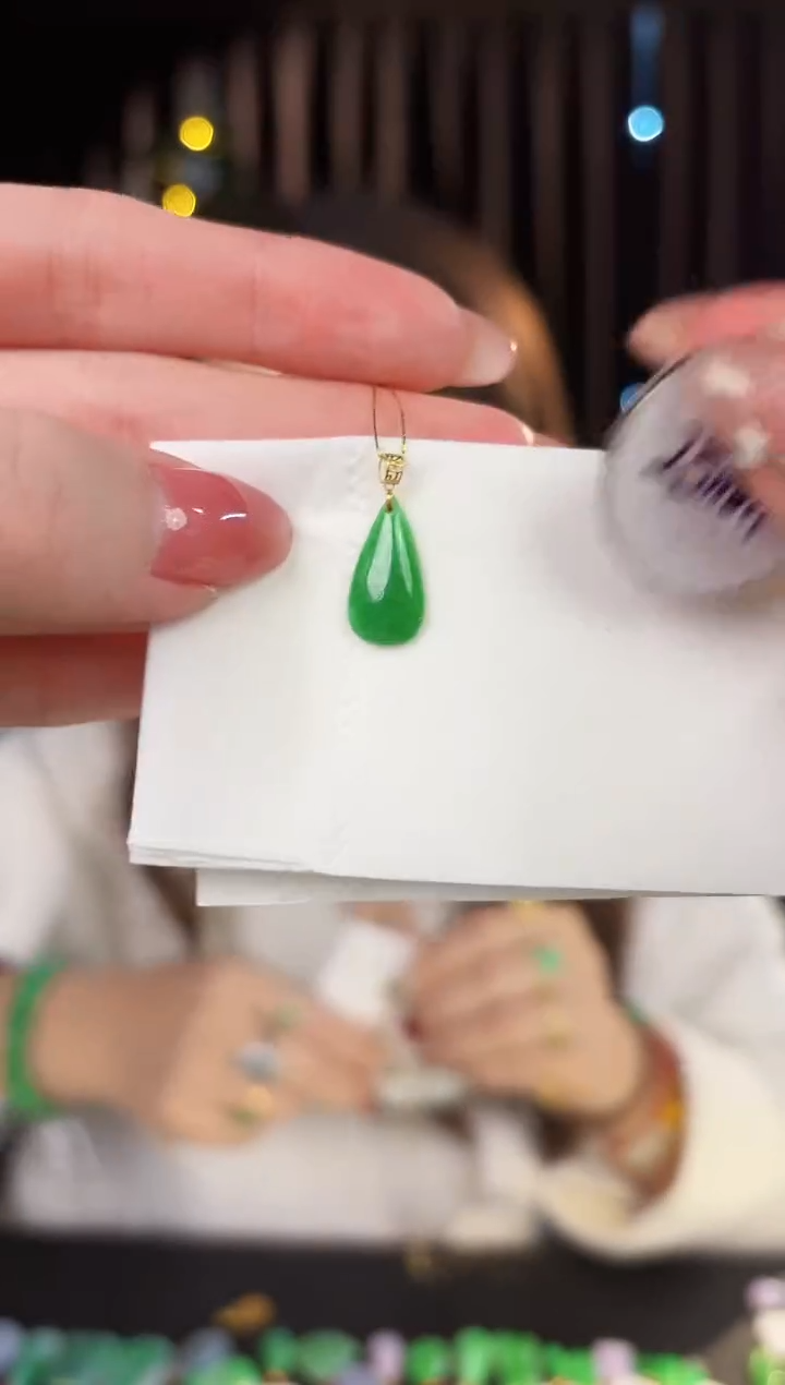 【闪购商品】翡翠颈饰18K金镶嵌缅料A货/支持复检/一件