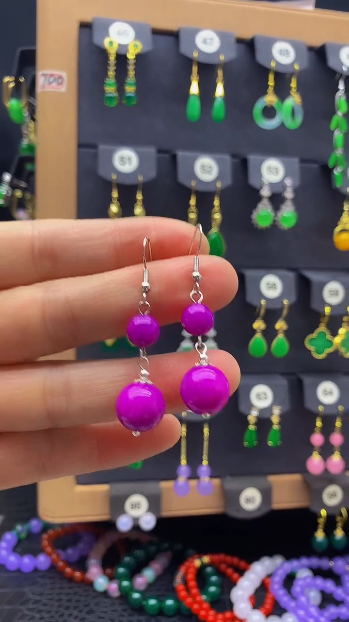 【闪购商品】玛瑙/玉髓耳坠银S925镀金镶嵌耳坠