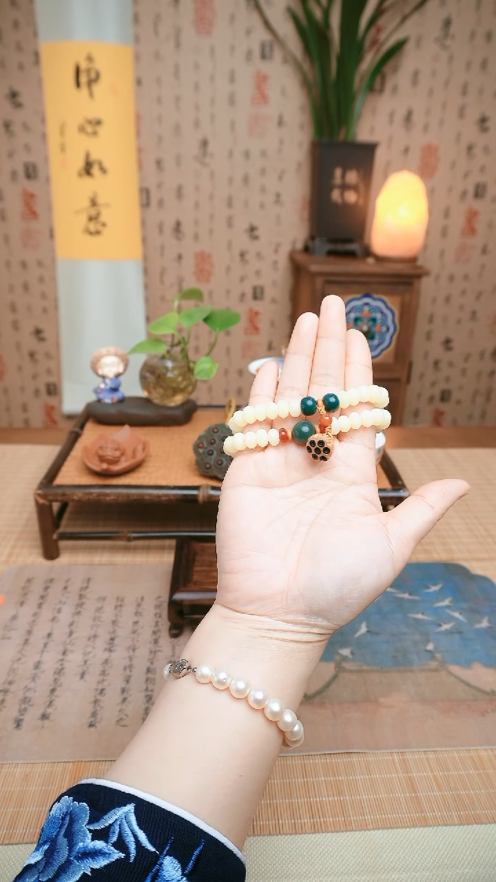 【闪购商品】奶白菩提双圈手串