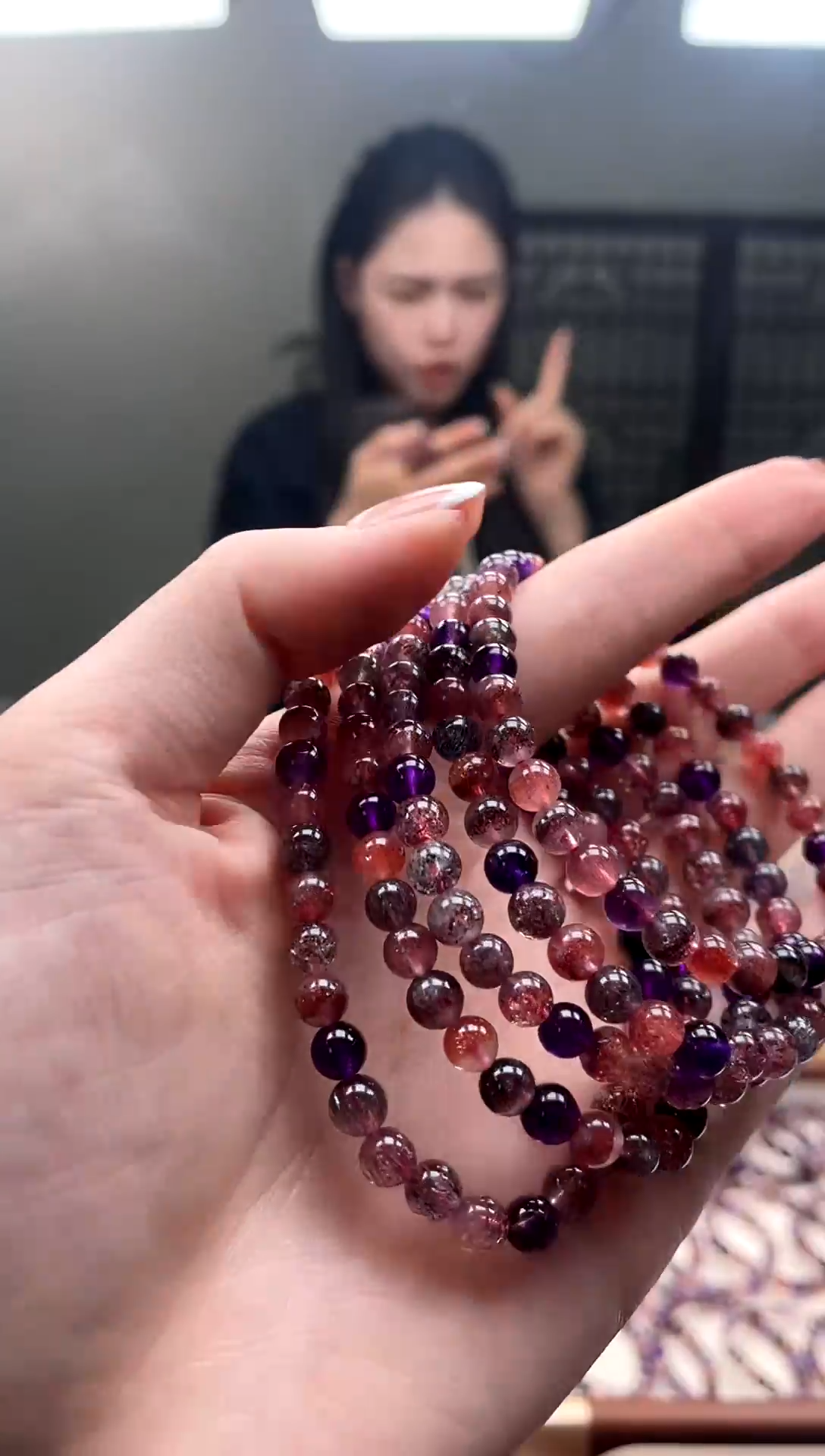 未镶嵌手串水晶【迎迎甄选】超七黑加仑手串6mm 多样性发一