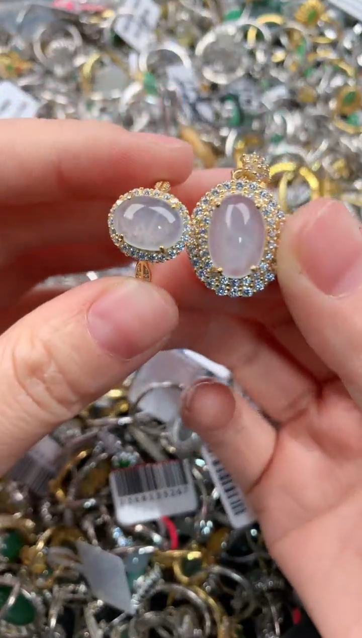 银S925镶嵌戒指翡翠555   1