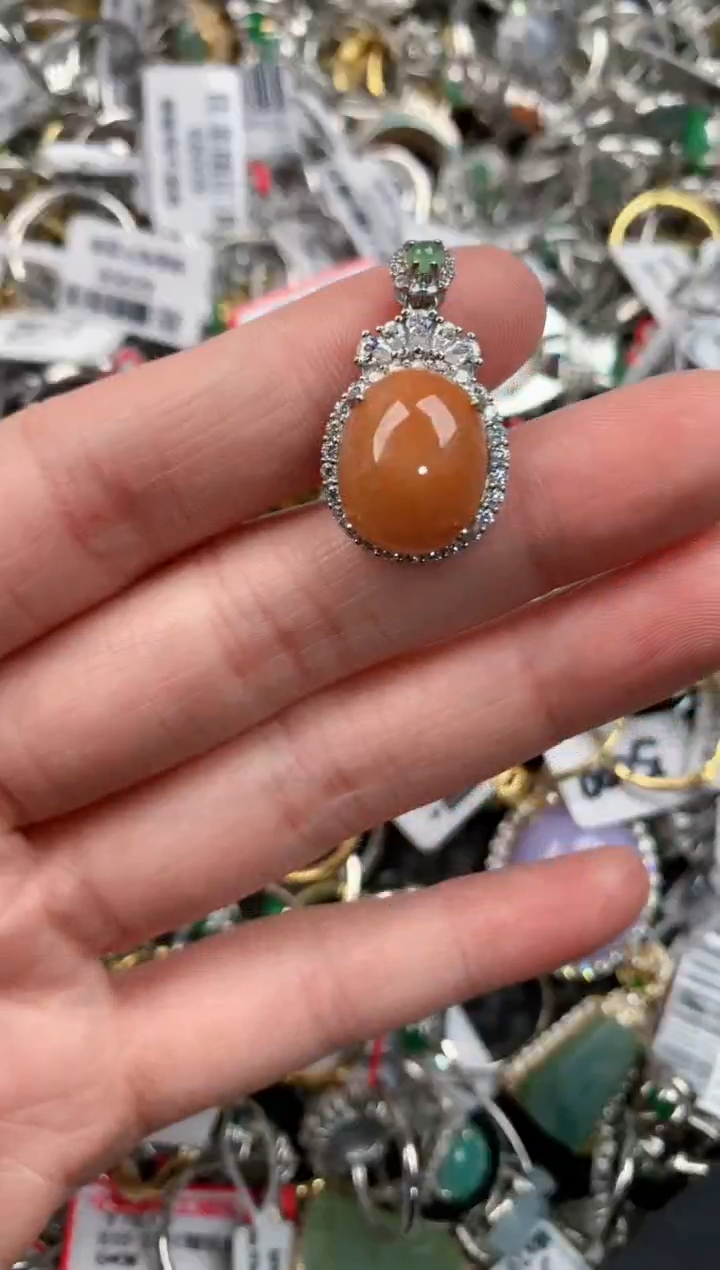 银S925镶嵌戒指翡翠10                     1