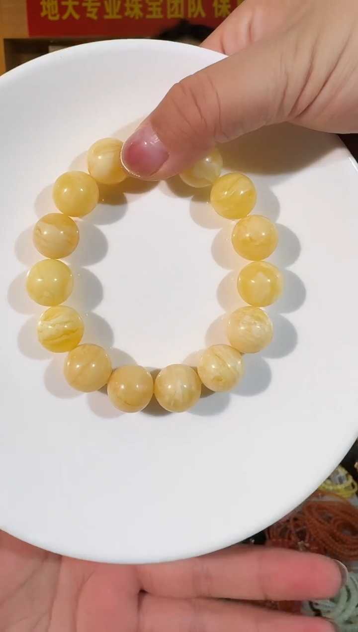 手串蜜蜡未镶嵌14mm蜜蜡圆珠单圈手串多样性发一