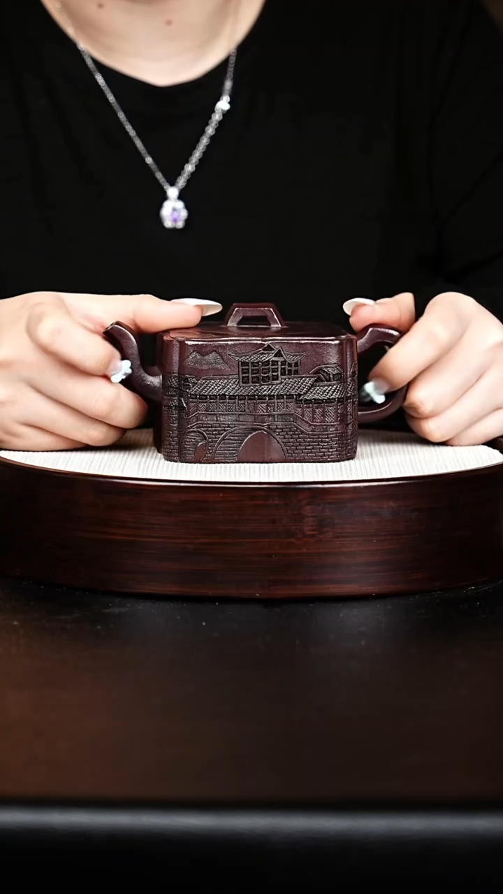 茶壶紫砂四方抽角