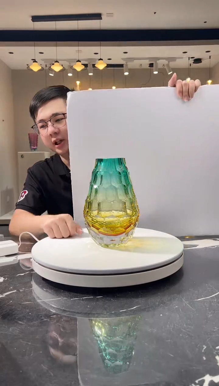 摆件巴比特美学-蓝金色小花器