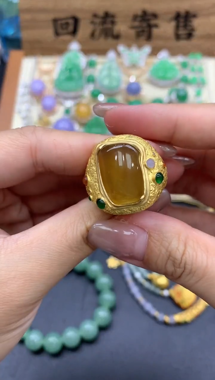 【闪购商品】翡翠戒指18K金镶嵌457-中国好珍宝