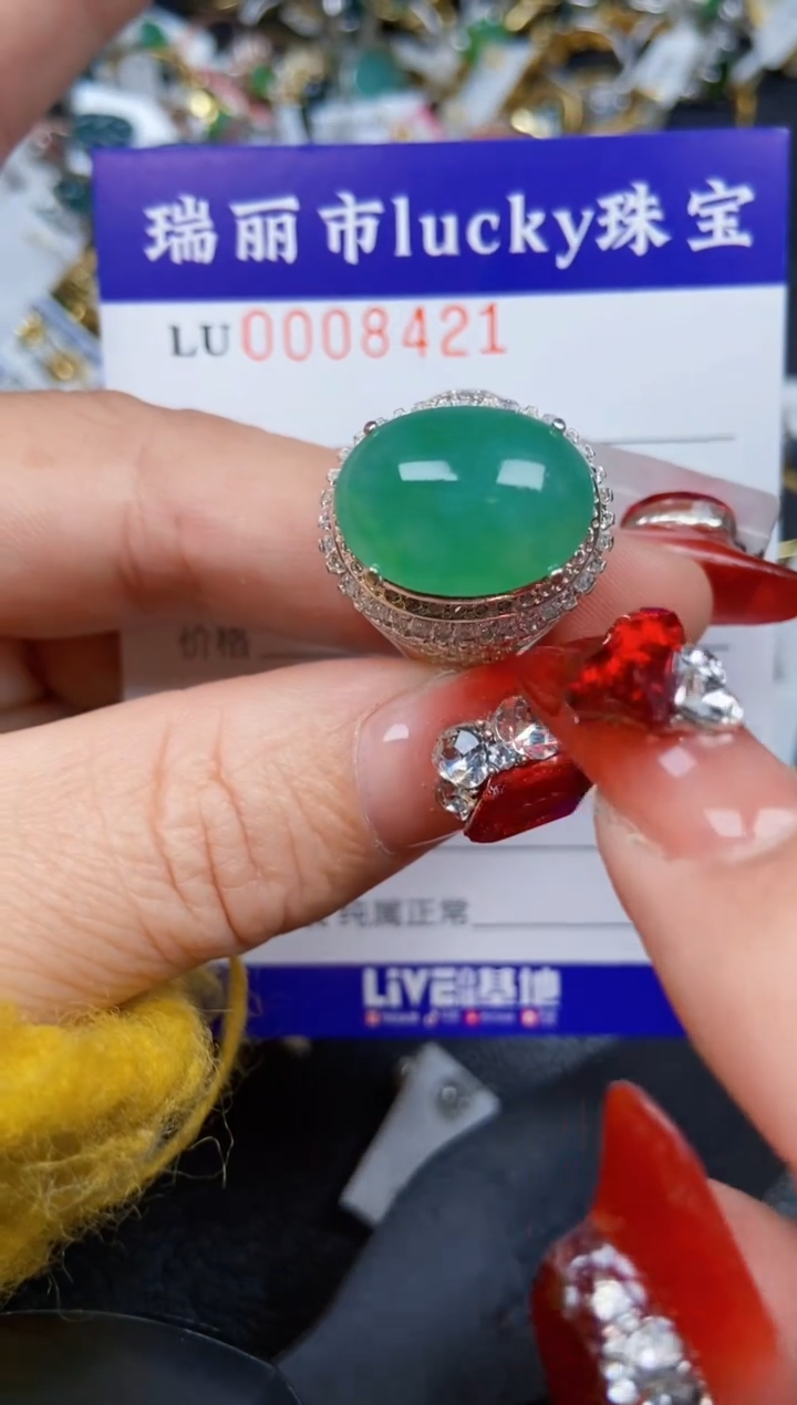 【闪购商品】翡翠颈饰银S925镶嵌8421