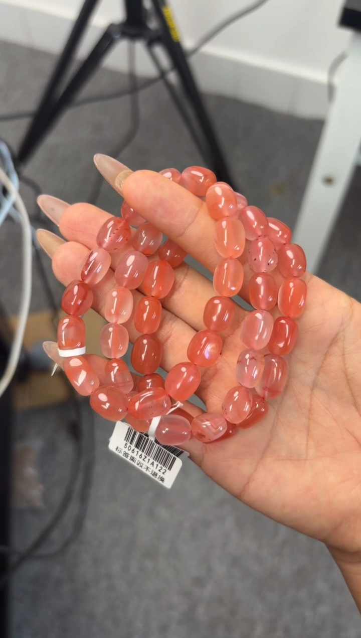 南红玛瑙手串未镶嵌西山杨柳冰飘随型多样性发1