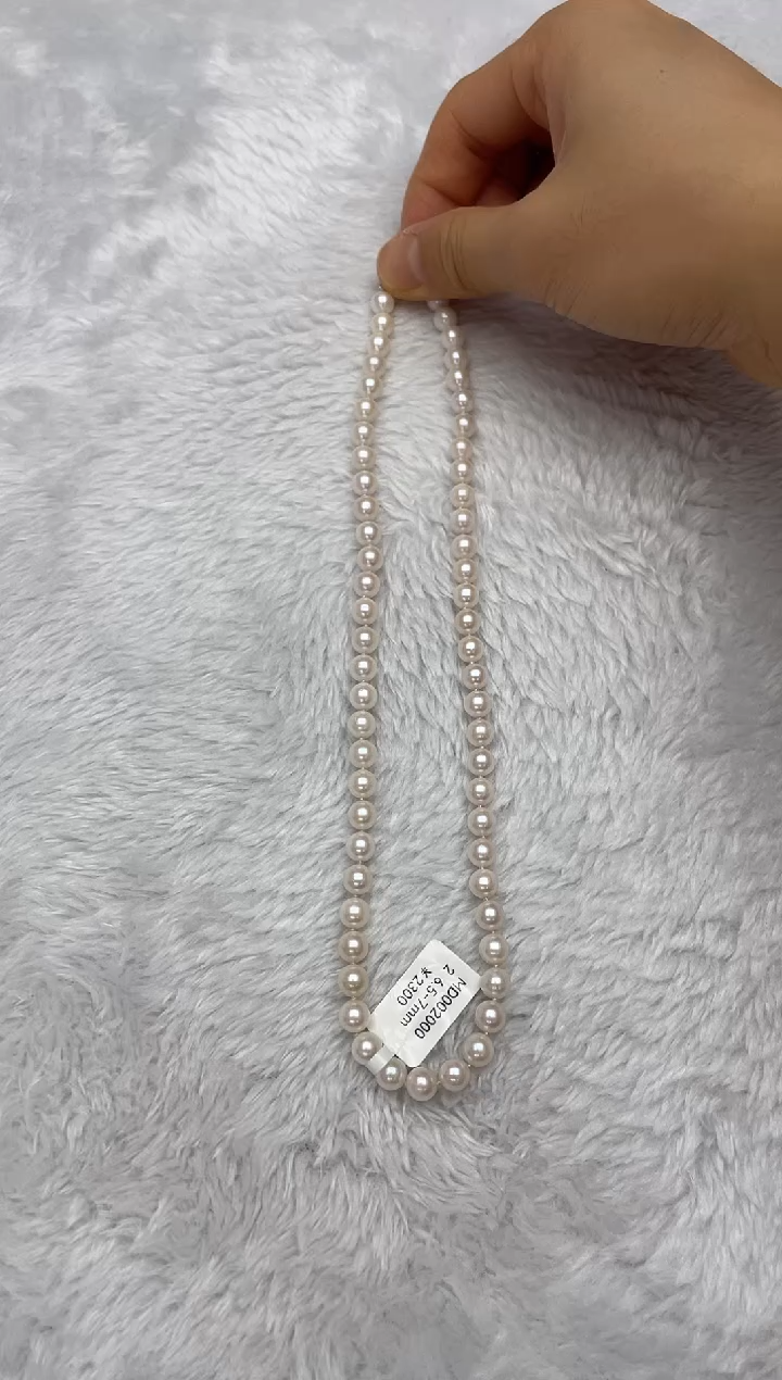 项链银S925镶嵌海水珍珠AK6.5-7mm