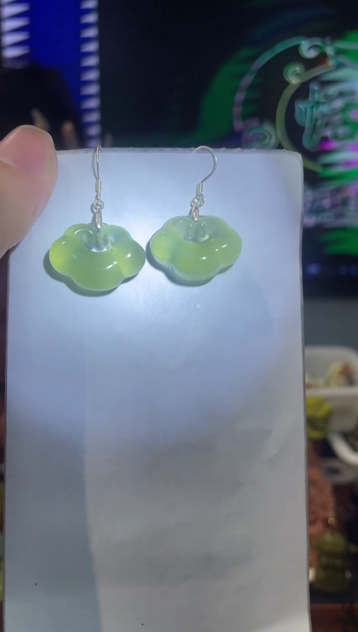 【闪购商品】岫玉耳饰银S925镶嵌·多样性发货*拍一发一