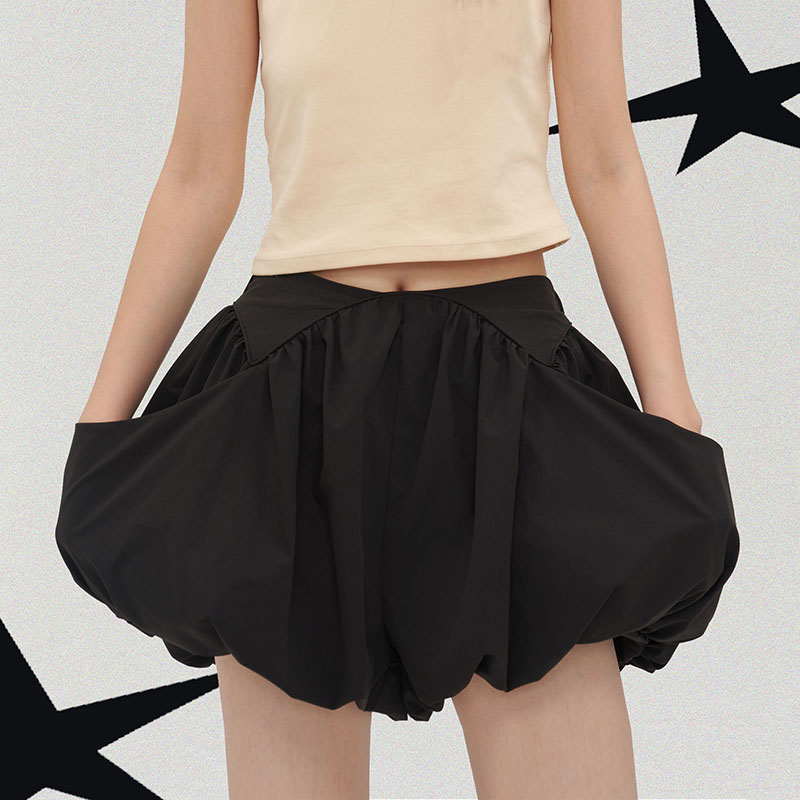 Oinkoink |  原创阔腿花苞泡泡裤裙灯笼南瓜裤休闲短裤女