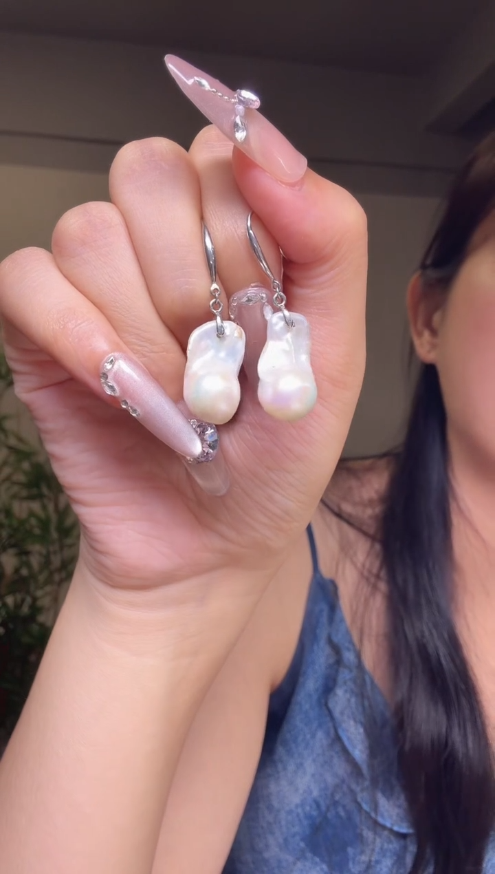 水晶摆件未镶嵌耳钩