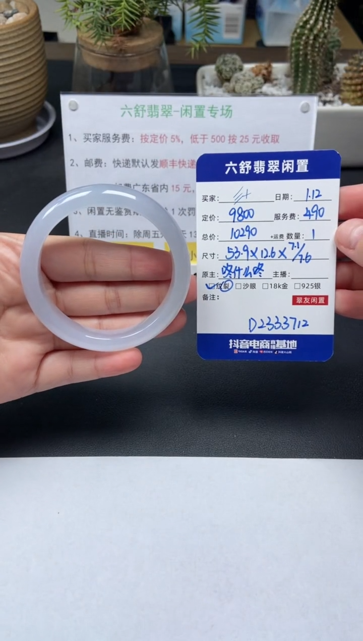 【闪购商品】翡翠手镯未镶嵌D2333712