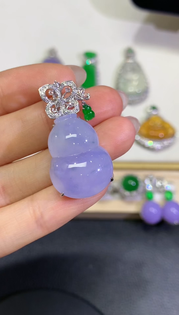 【闪购商品】翡翠颈饰18K金镶嵌团购32