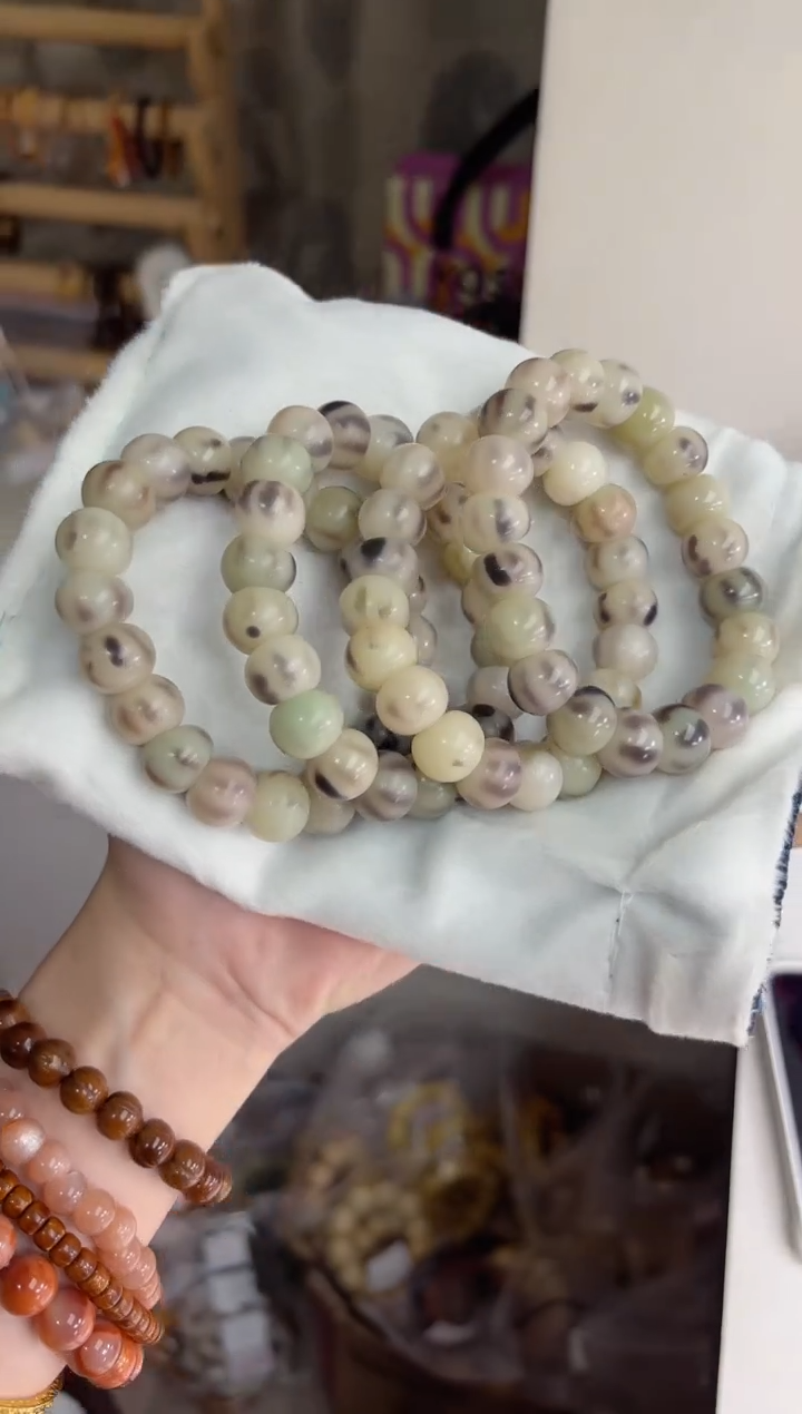 手串菩提根/象牙果沐g85紫美人泡泡糖玉化蒜瓣14mm手串随机