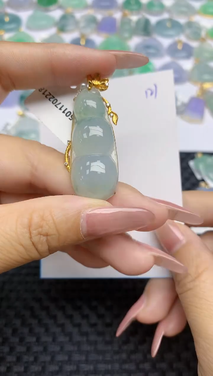 【闪购商品】翡翠颈饰18K金镶嵌天然A货翡翠 121