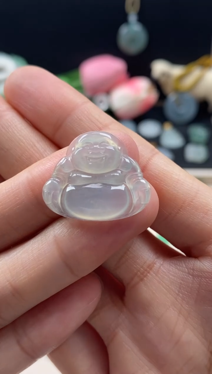 【闪购商品】翡翠颈饰未镶嵌翡翠白冰佛公