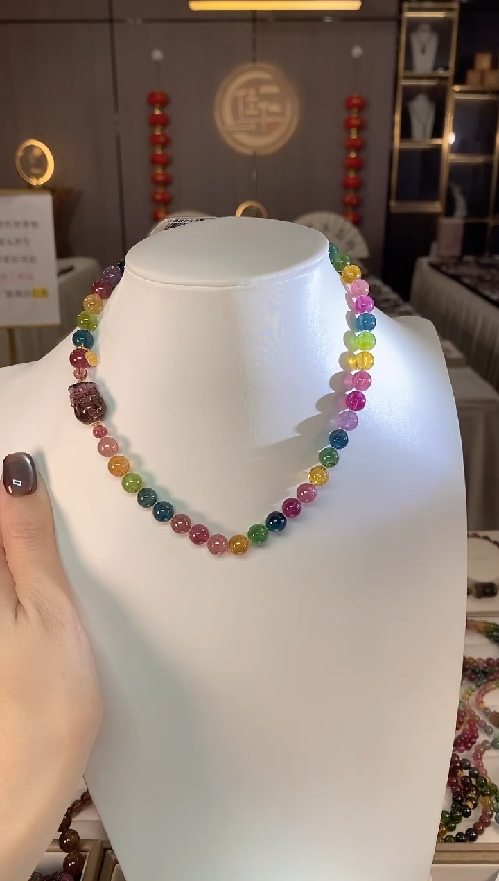 未镶嵌老矿碧玺两圈手串7mm+碧玺dan多样性发货一条