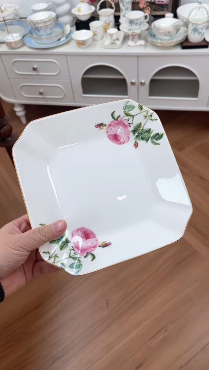 【闪购商品】碗8英寸玫瑰深方盘