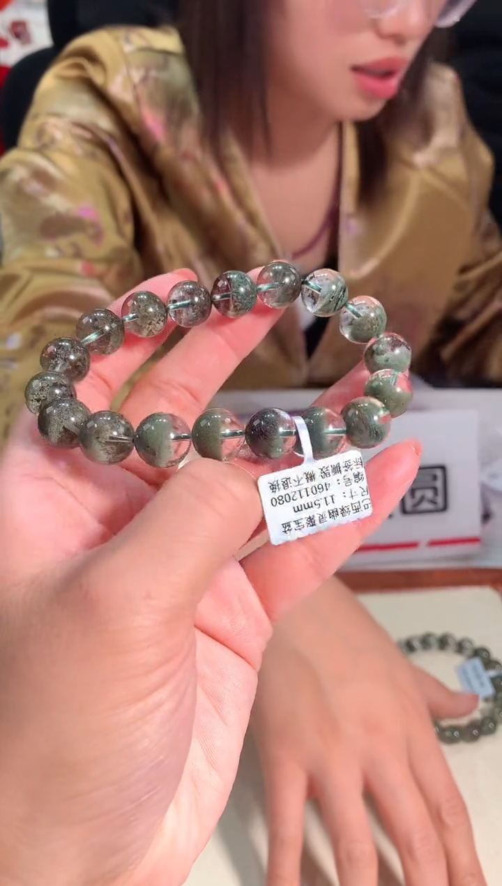 【闪购商品】水晶手链未镶嵌11.5mm绿幽灵手链