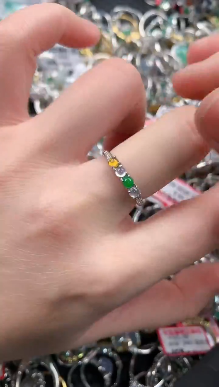 银S925镶嵌戒指翡翠888               8