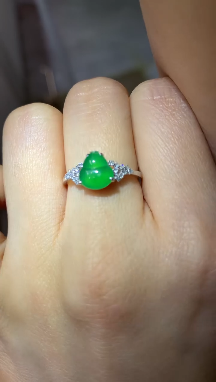 【闪购商品】翡翠戒指18K金镶嵌|不退不换