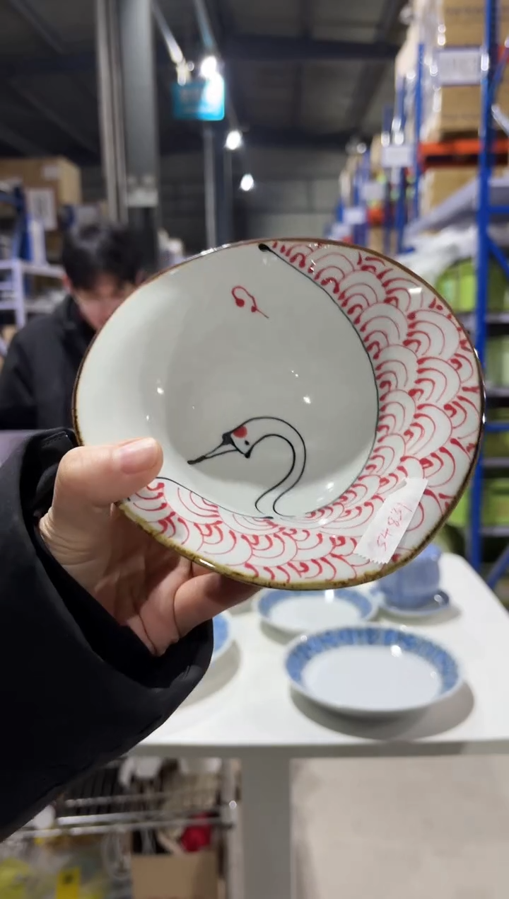 瓷赤鶴 なぶり小鉢赤鶴 なぶり小鉢