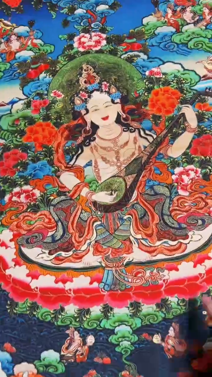 装裱画精品手绘唐卡链接--A005