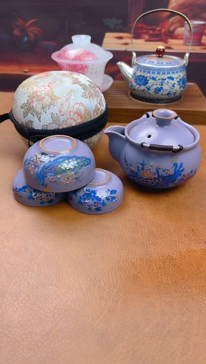 陶瓷茶具摆件旅行套组