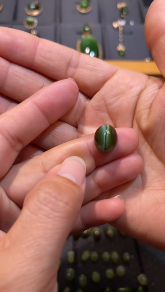 【闪购商品】和田玉碧玉金猫眼裸石未镶嵌多样性发一