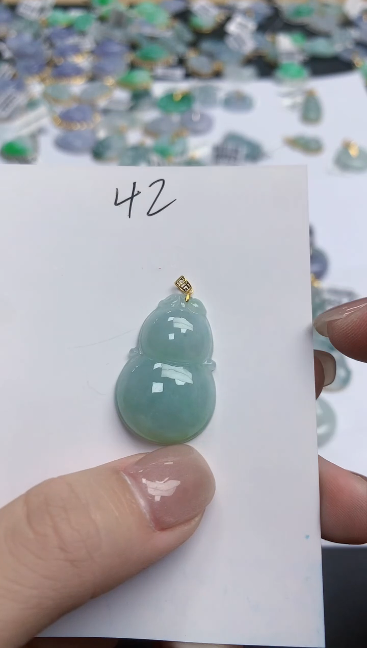 【闪购商品】翡翠颈饰18K金镶嵌天然缅甸翡翠A货