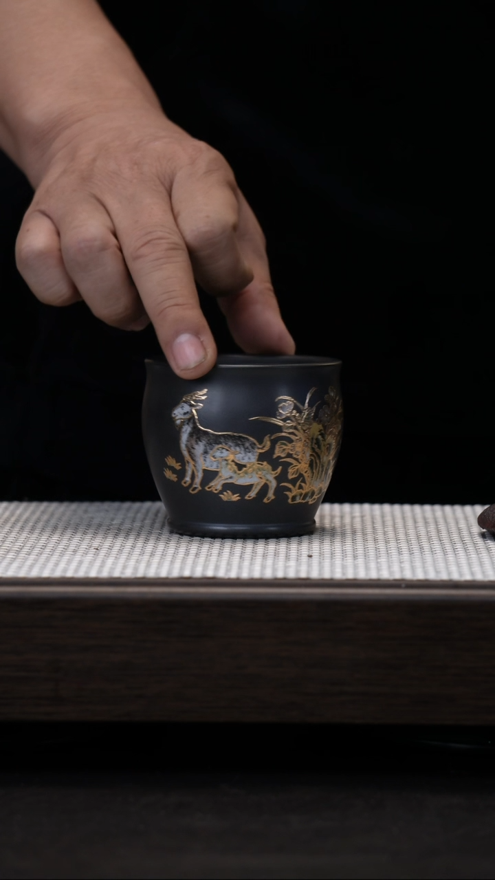 【闪购商品】紫砂茶壶原矿紫砂杯三阳开泰