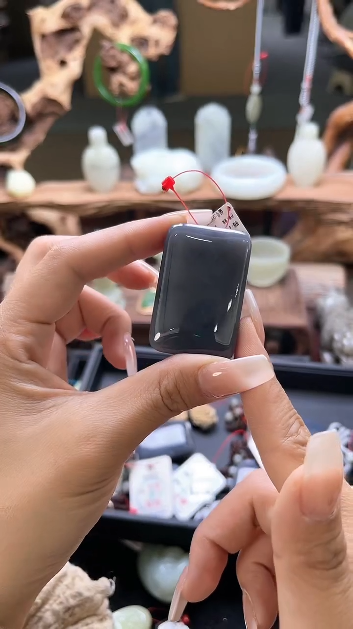 【闪购商品】和田玉吊坠未镶嵌青海烟紫光面无事牌9006066