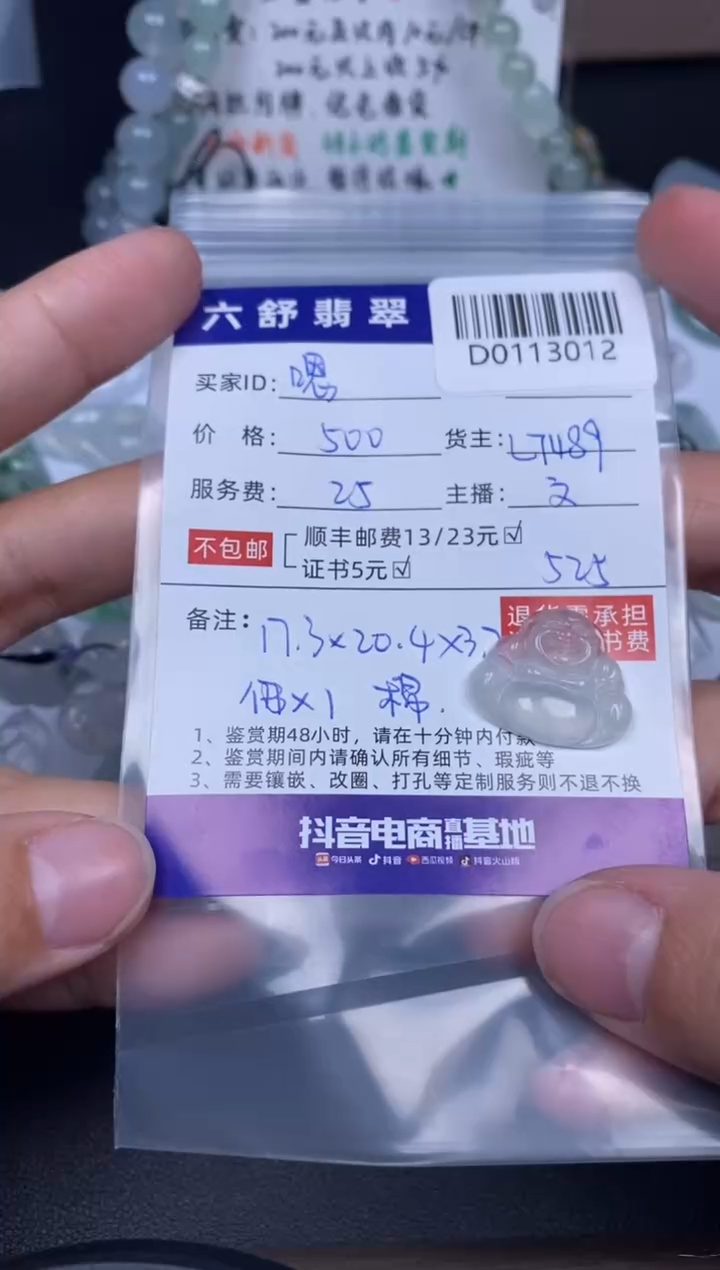 【闪购商品】翡翠吊坠(不含链)未镶嵌D0113012