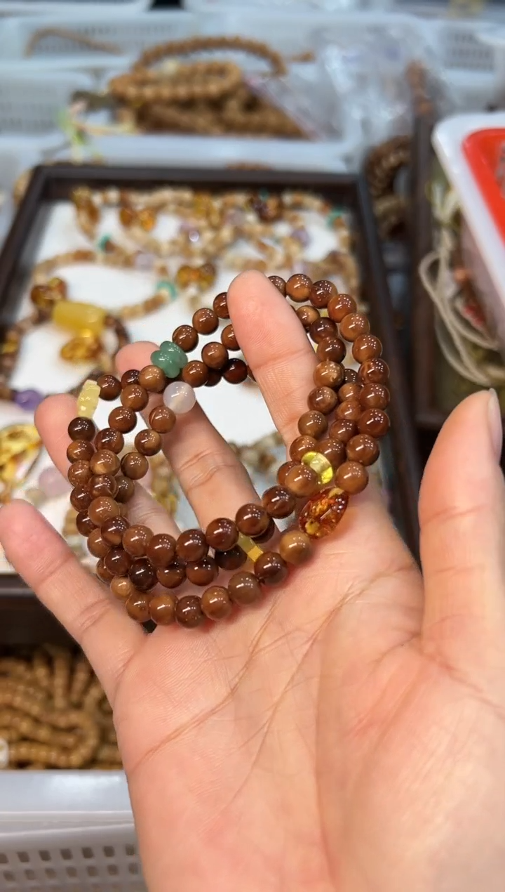 蜜蜡吊坠(赠链)未镶嵌江****?库克卡7mmdiy蜜蜡 三圈叠戴