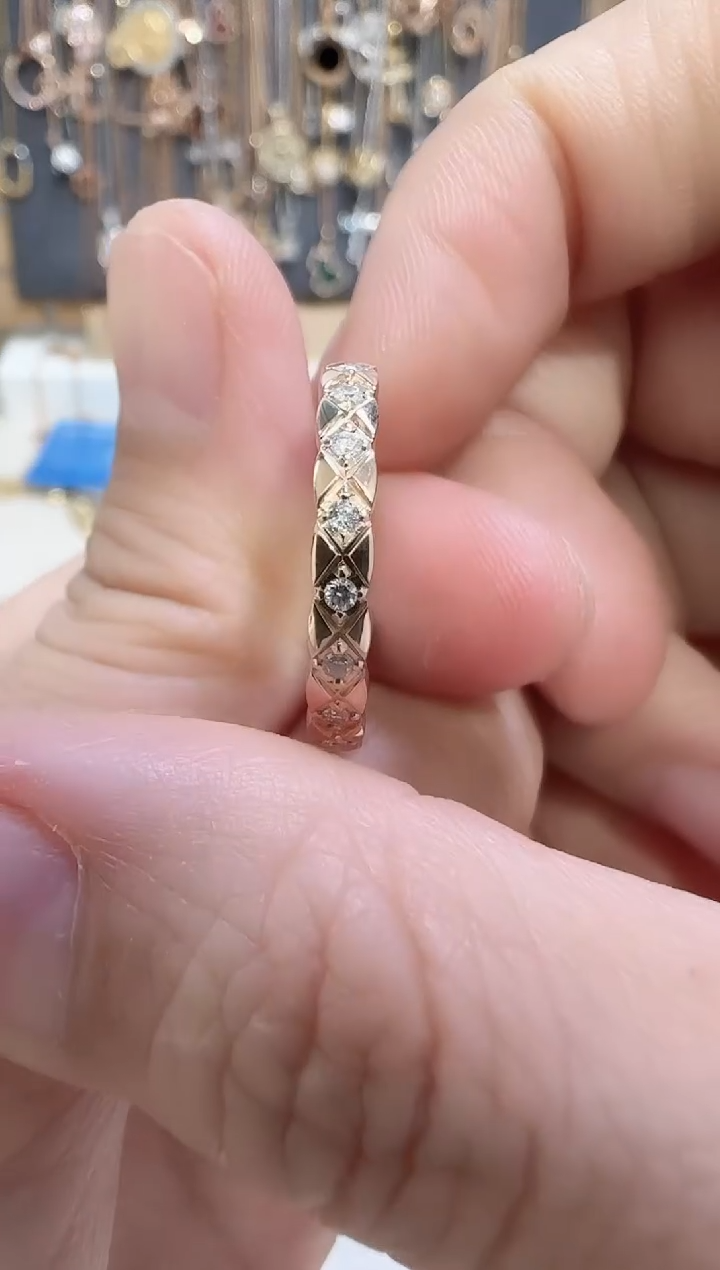 【闪购商品】天然钻石戒指/指环18K金镶嵌戒指15号